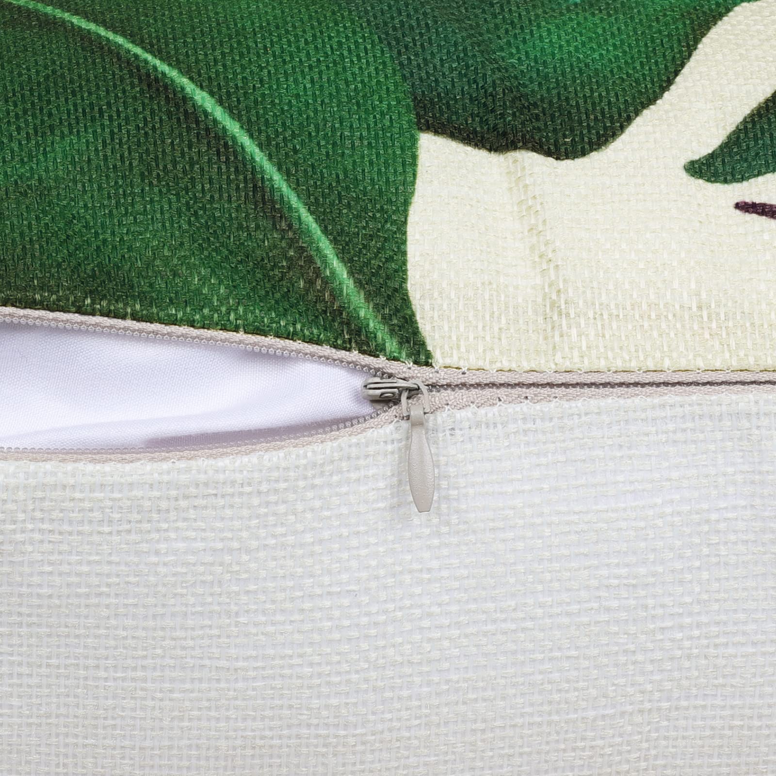 Bonhause polyester-linen blend cover features an invisible zipper for easy insertion