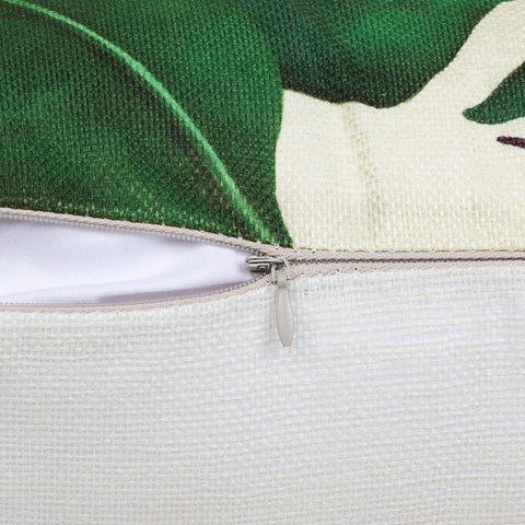 Bonhause polyester-linen blend cover features an invisible zipper for easy insertion
