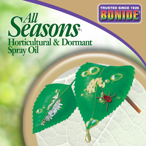 Bonide All Seasons safeguards ornamentals, roses, and shrubs against common pests.