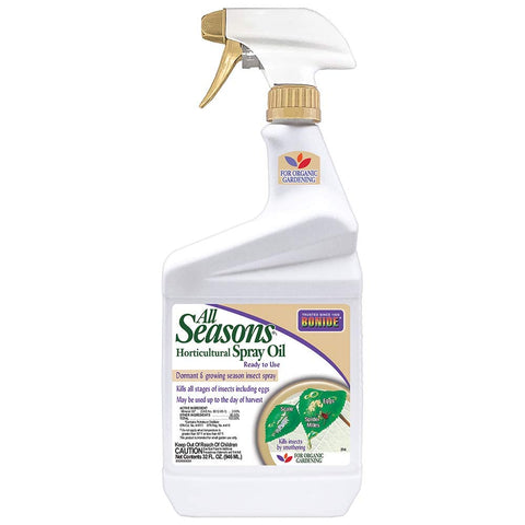 Bonide All Seasons spray bottle front view for year-round garden protection.