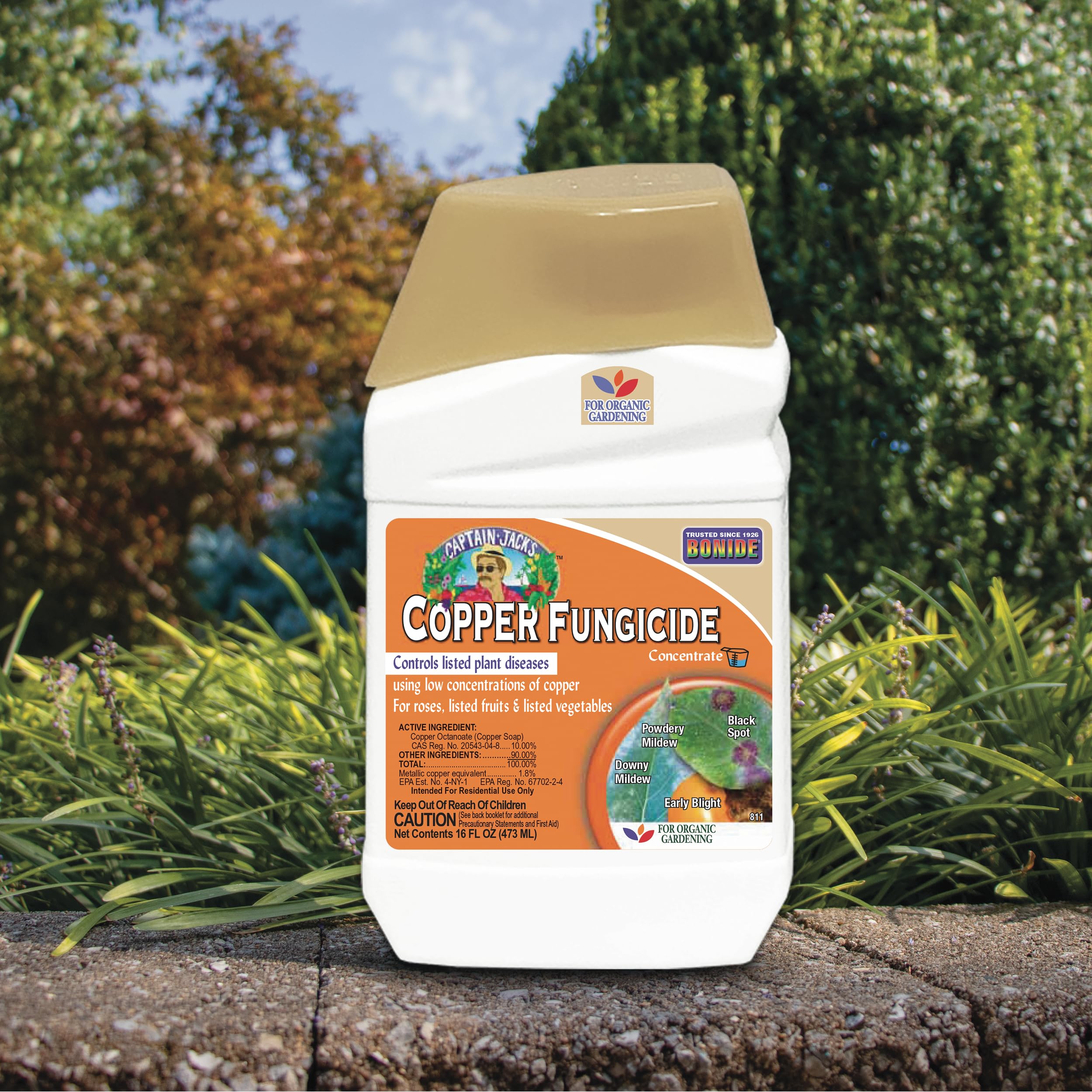 Bonide Captain Jack Copper Fungicide safeguards turf and ornamentals from fungal diseases.