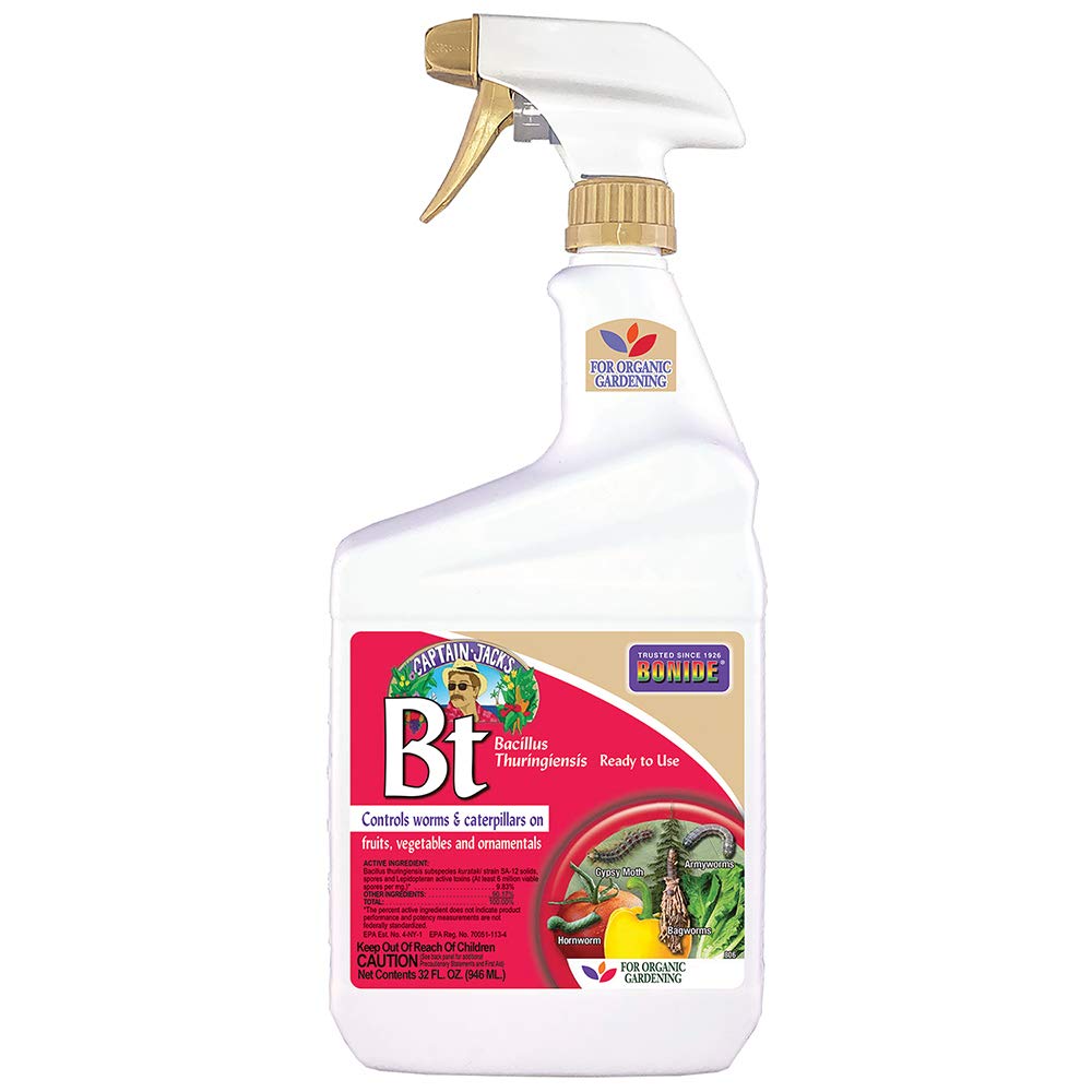 Bonide Captain Jack's Bt ready-to-use spray bottle for easy garden pest control.