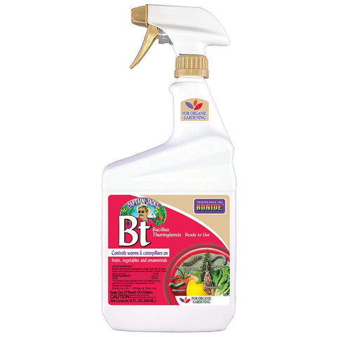 Bonide Captain Jack's Bt ready-to-use spray bottle for easy garden pest control.