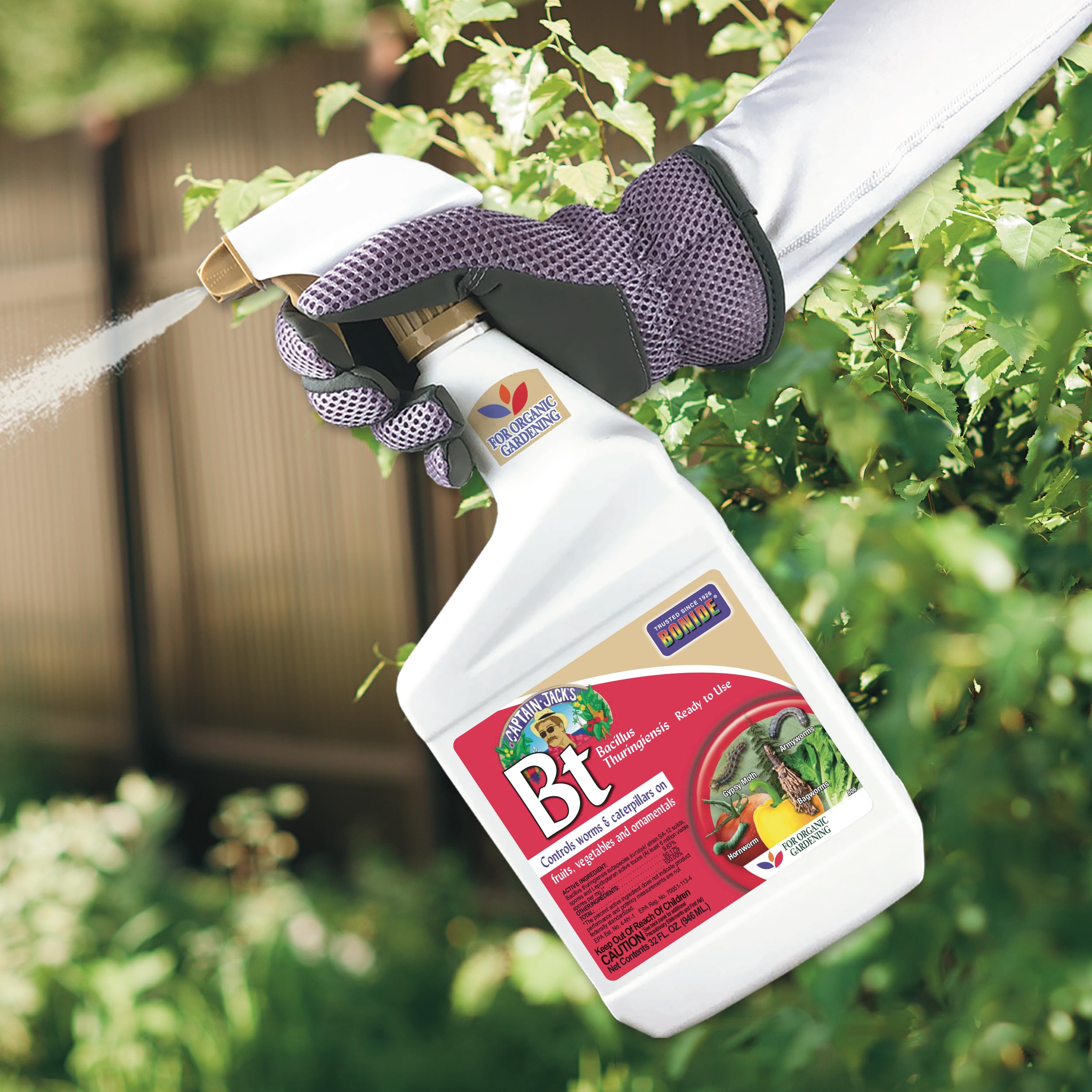 Bonide Captain Jack's Bt protects vegetables and fruits with organic pest management.