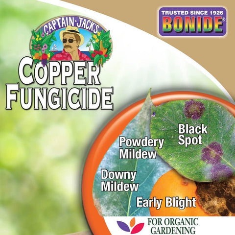 Organic garden setup with Captain Jack's Copper Fungicide in use