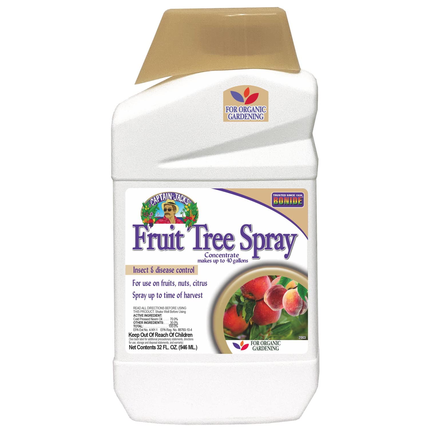Captain Jack's Fruit Tree Spray bottle ready to mix for organic garden use