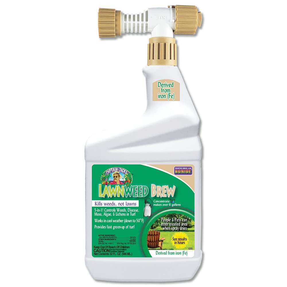 Bonide Captain Jack's Lawnweed Brew bottle ready-to-spray for fast weed control in lawns.