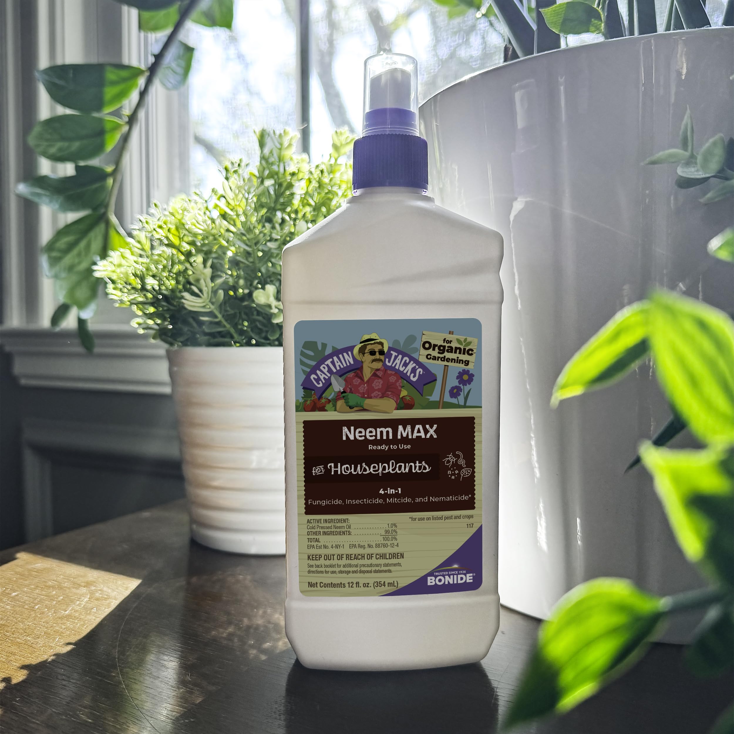 Captain Jack's Neem Max on leaves provides broad-spectrum pest and disease control