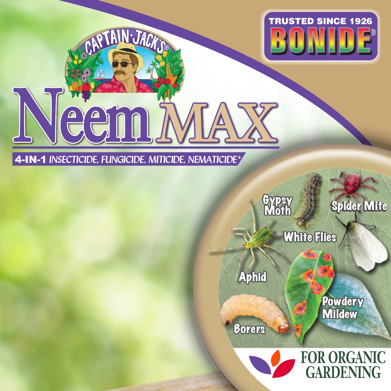 Bonide Captain Jack's Neem Max with power sprayer wand for easy spraying