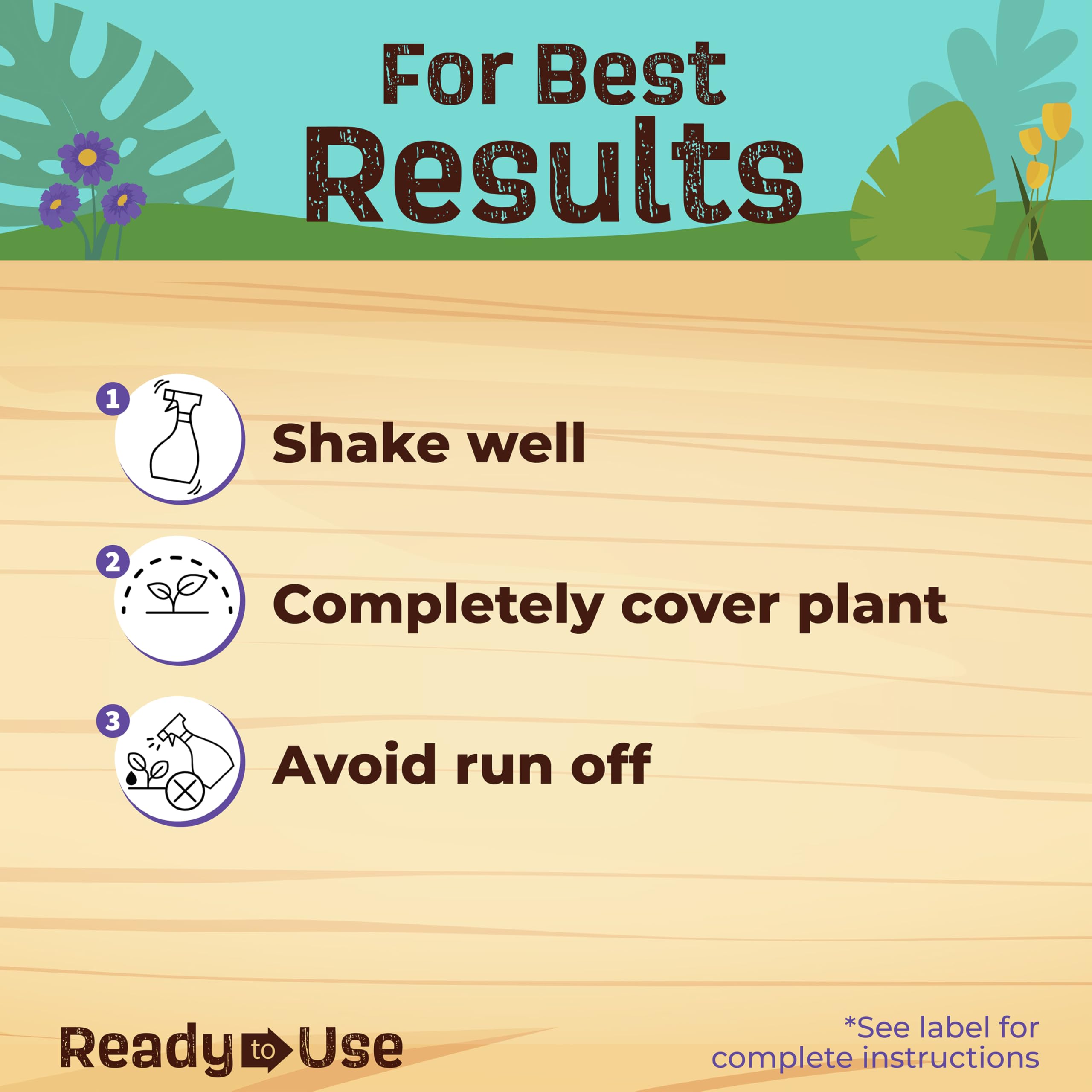 Houseplant care scene with Neem Max protecting leaves from common insects
