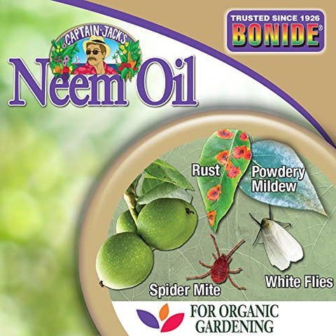 Bonide Captain Jack's Neem Oil outdoor garden spray for pest management.