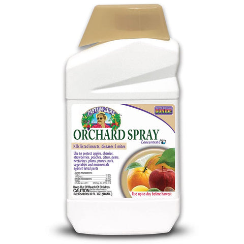 Bonide Captain Jack's Orchard Spray bottle ready for pest control on fruit trees.