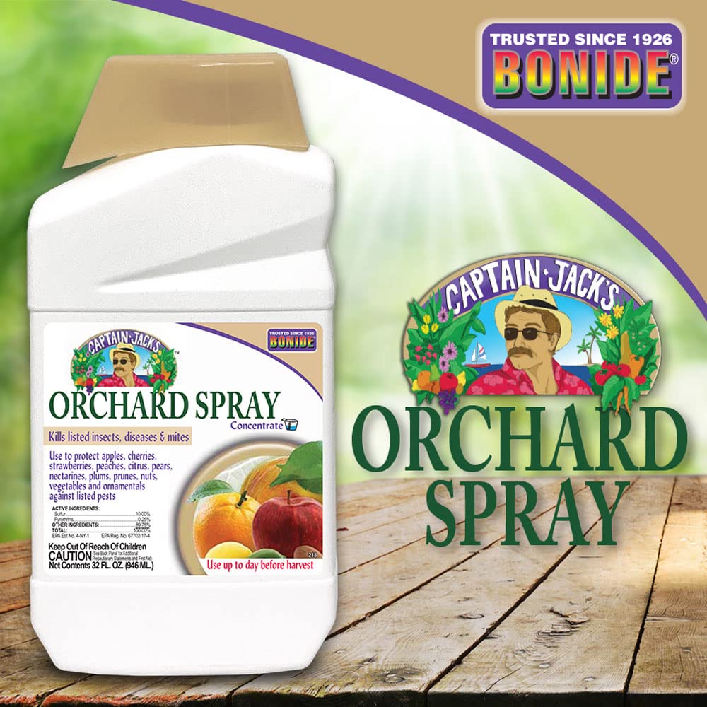 Leaves treated with Captain Jack's Orchard Spray showing healthier appearance.