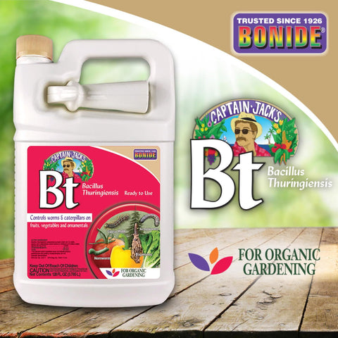 Bonide Captain Jack's Thuricide BT reapplication after heavy rainfall as needed.