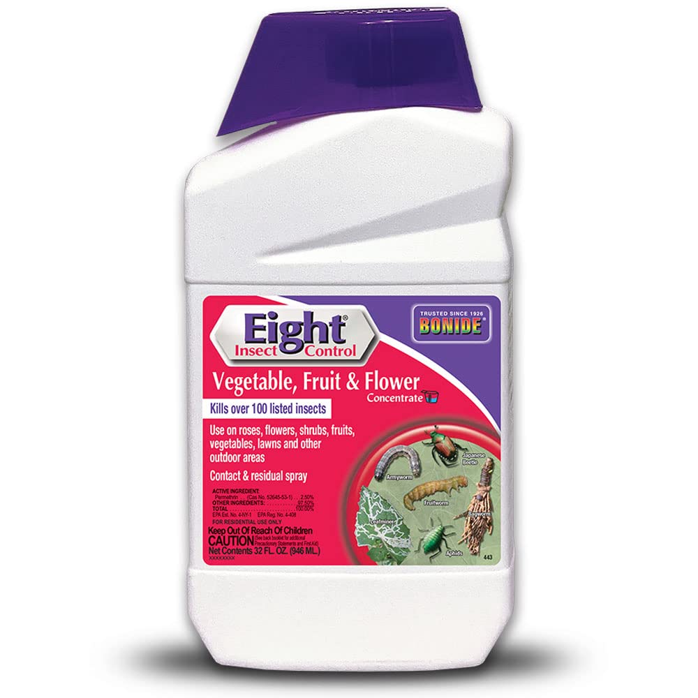 Bonide Eight Insect Control bottle front showing the product for garden pests