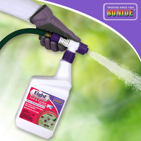 Bonide Eight Insect Control applied to outdoor surfaces like sidewalks.