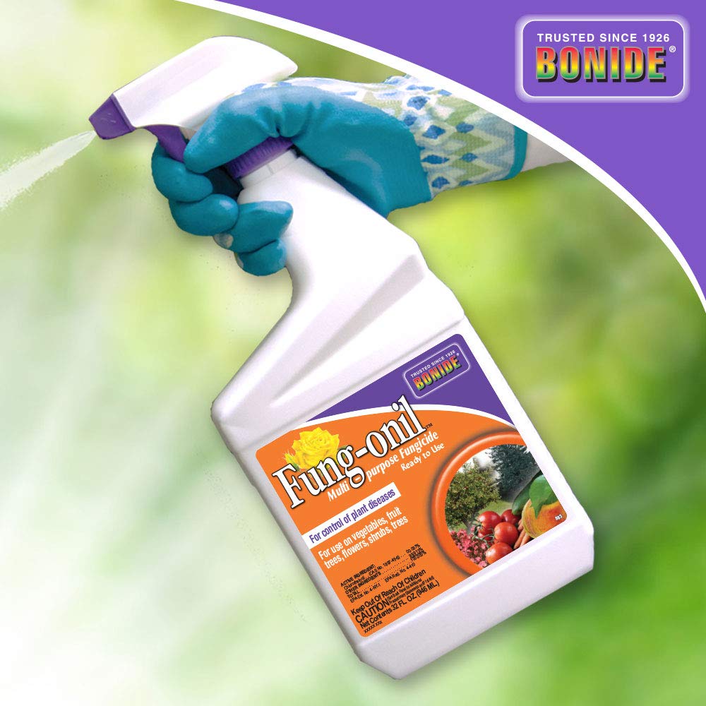 Bonide Fung-onil label close-up with usage details for plant care.