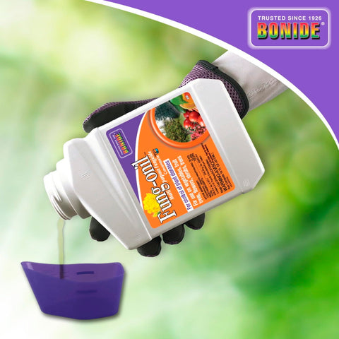 Bonide Fung-onil label instructions for safe mixing and use.
