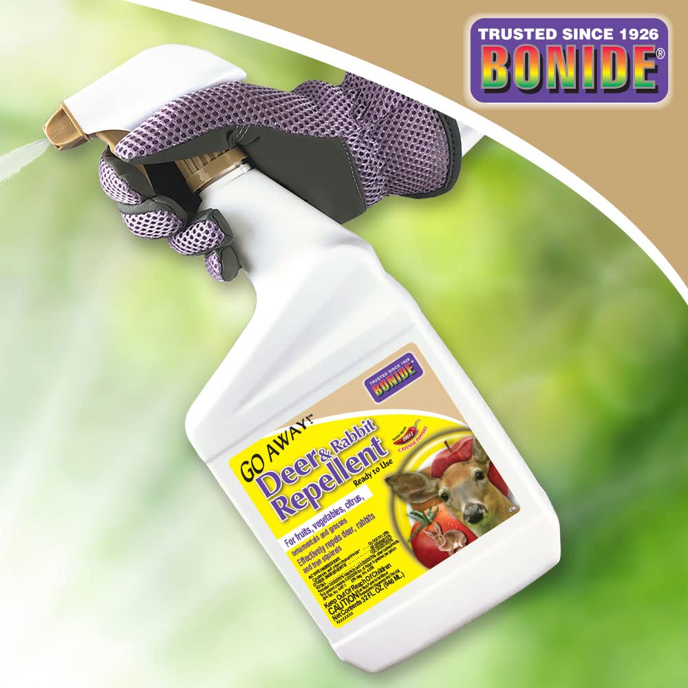 Bonide Go Away! applied around garden borders to deter wildlife