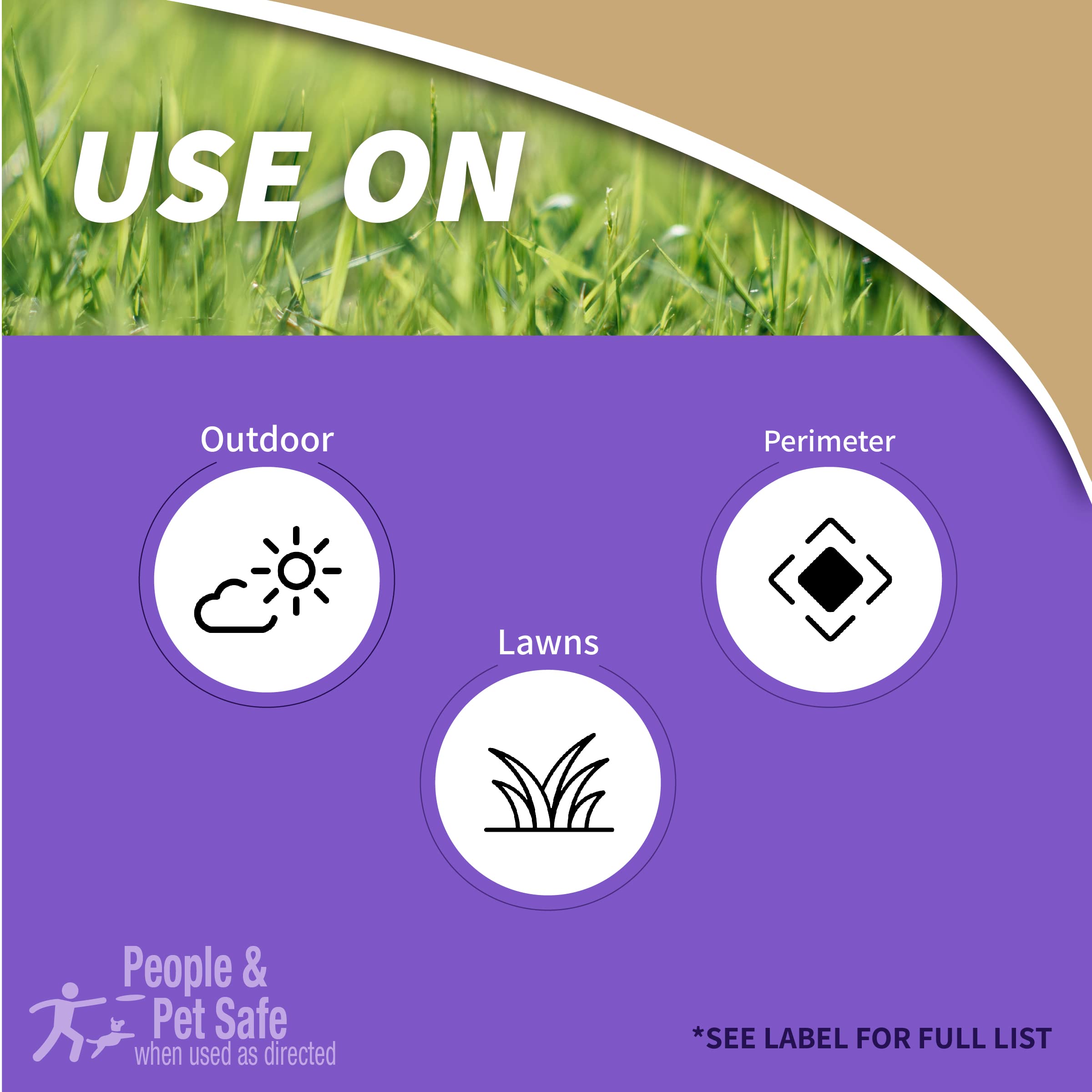 Bonide Go Away! cap dispensing granules for even lawn protection around plants.