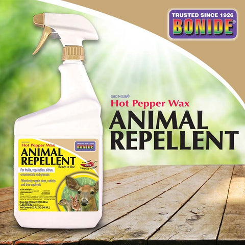 Bonide Hot Pepper Wax helps keep deer, rabbits and squirrels away from flowers and produce.