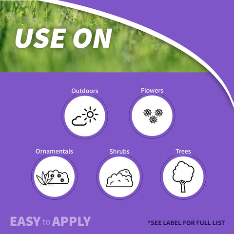 Bonide Infuse granules being spread on a lawn for broad disease protection