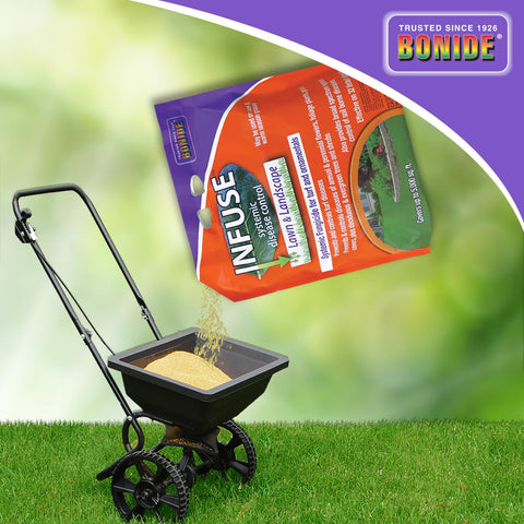 Bonide Infuse packaging label on a box illustrating ready-to-use granules