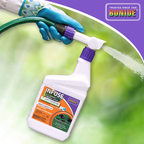 Label notes that Infuse covers up to 3,200 sq ft per quart.