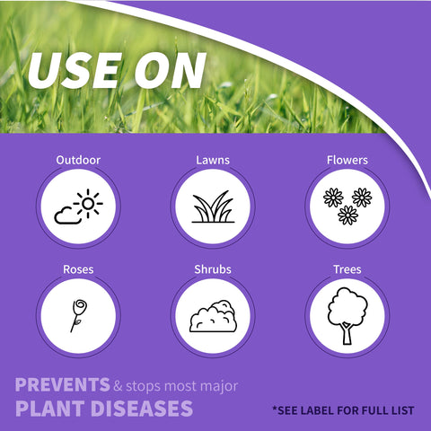 Bonide Infuse hose-end sprayer applying broad-spectrum protection to plants.