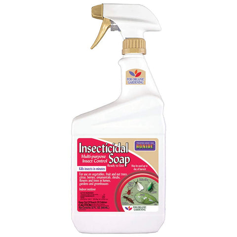 Bonide Insecticidal Soap 32 oz bottle for ready-to-use indoor and outdoor spraying.