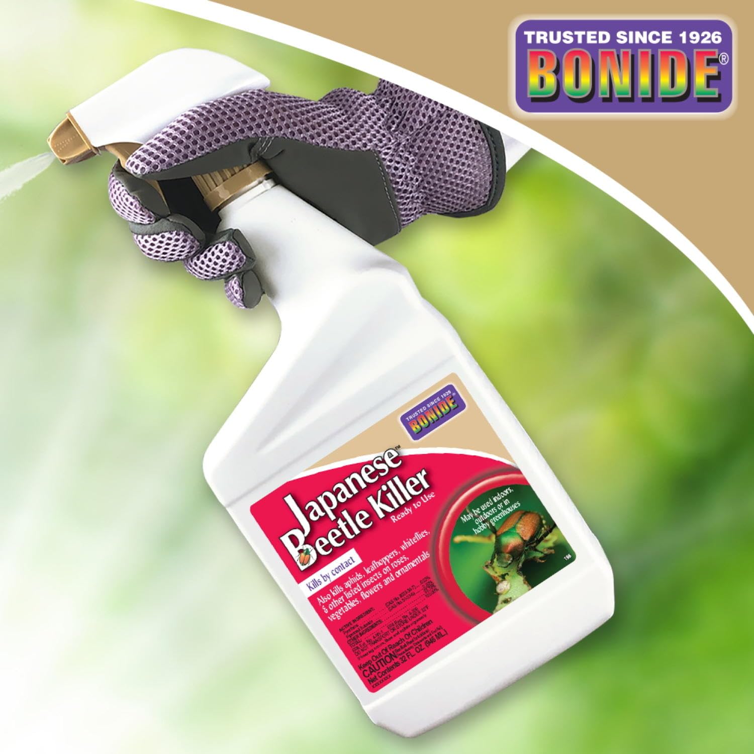 Bonide Japanese Beetle Killer greenhouse application maintains healthy greenhouse foliage.