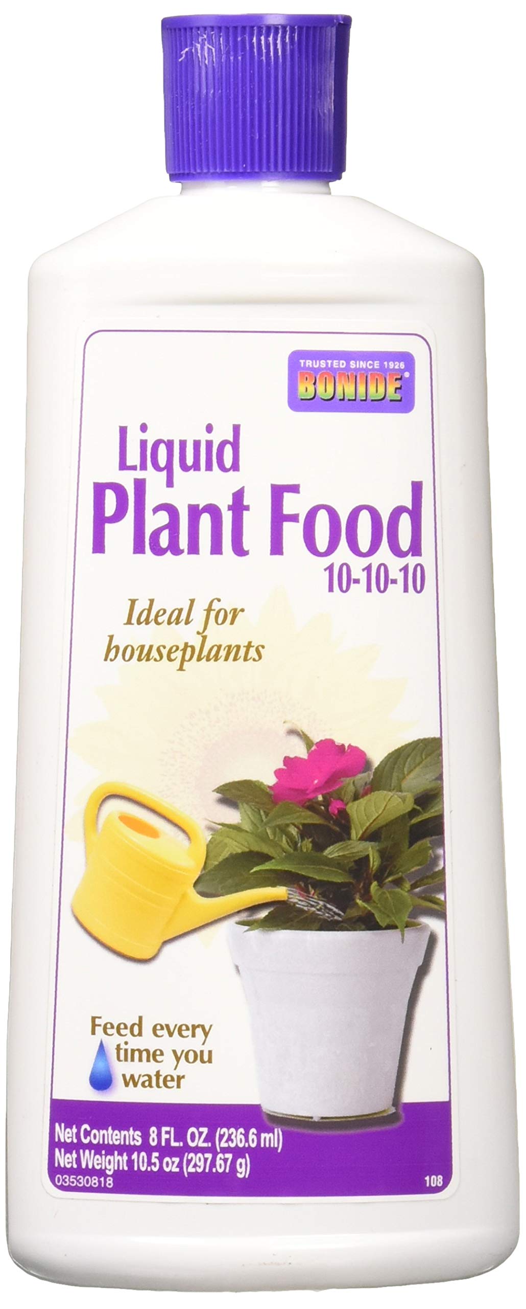 Bonide Liquid Plant Food 10-10-10 bottle pour supports steady plant nourishment