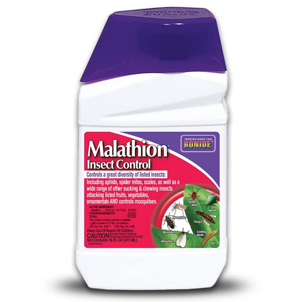 Bonide Malathion Insect Control bottle front view for outdoor garden pest protection