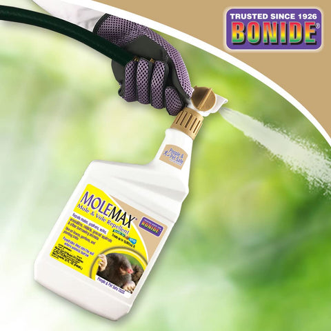Bonide MOLEMAX coverage reaches up to 10,000 sq ft per quart.