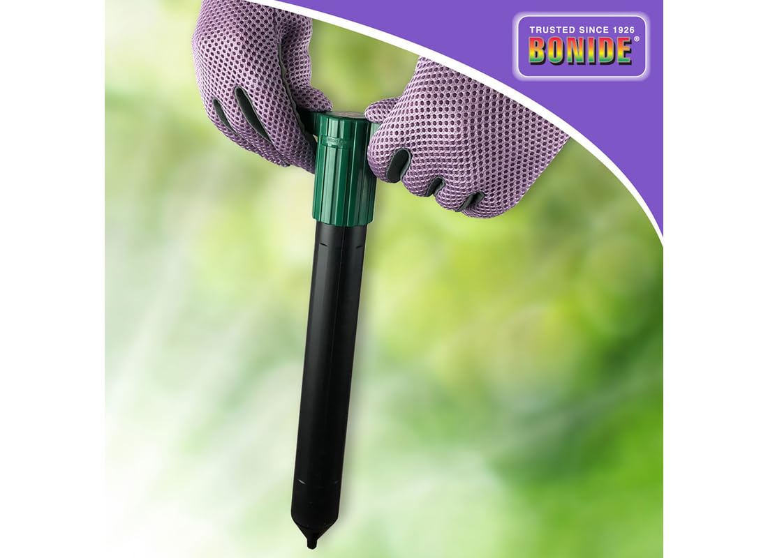 Bonide MoleMax Chatter Technology emitter deters underground pests.