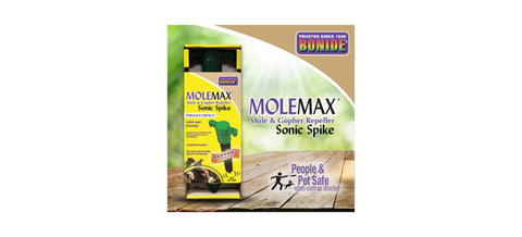 Bonide MoleMax operates both day and night to protect a garden.