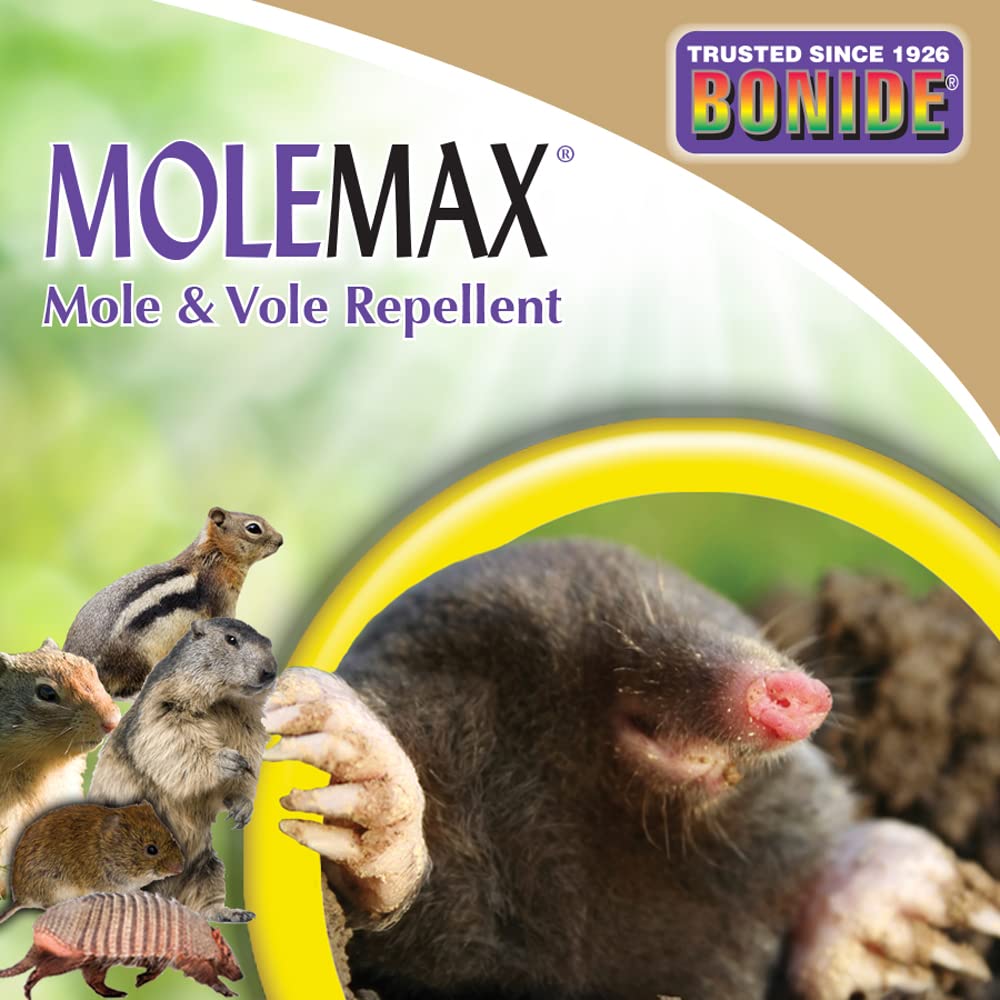 Bonide MOLEMAX simple label guides safe, effective use in yards.