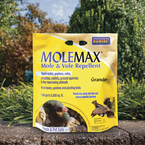 Long-lasting MOLEMAX pest deterrent lasts up to three months outdoors.