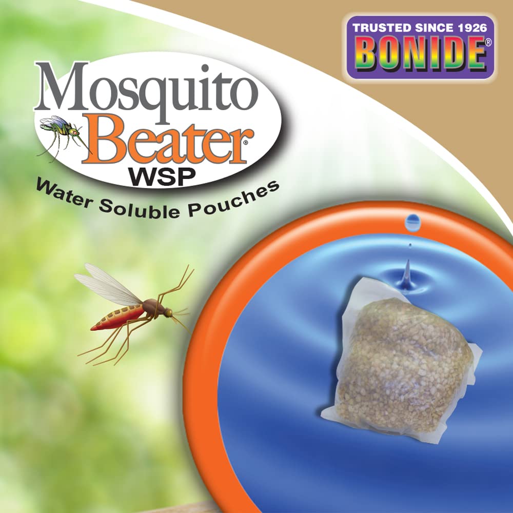 Bonide Mosquito Beater covers up to 50 sq ft per pouch for two weeks