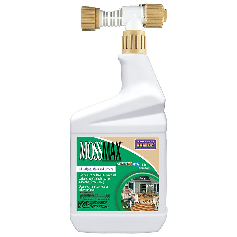 Bonide MossMax bottle on hose-end for quick moss control