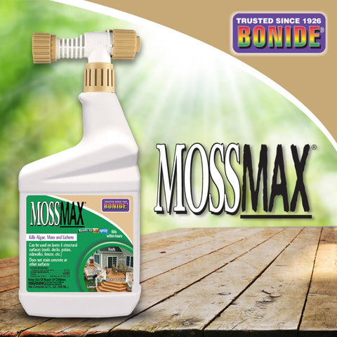 Concentrate mixed with water in Bonide MossMax hose-end system