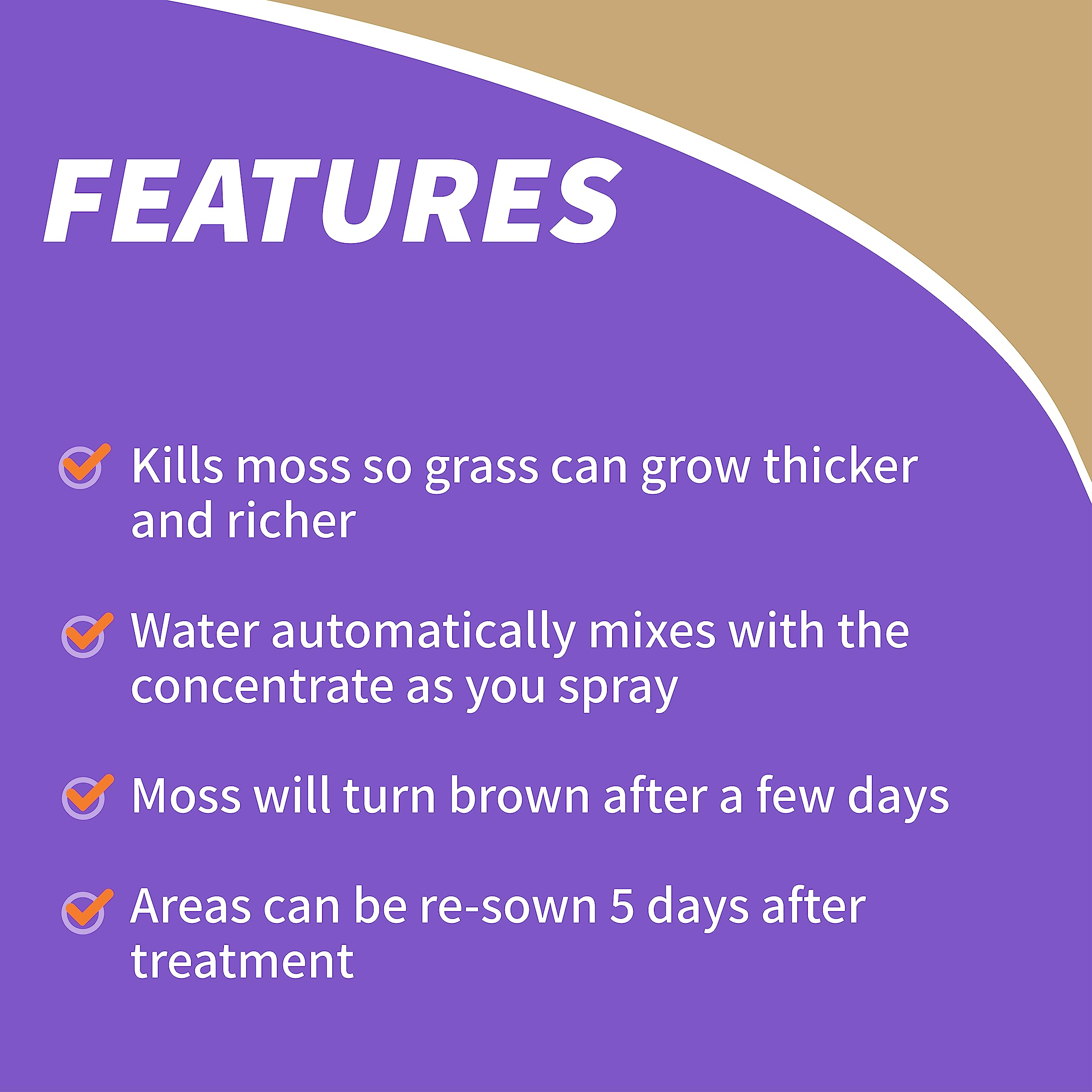 Bonide MossMax used on roofs and walkways without staining