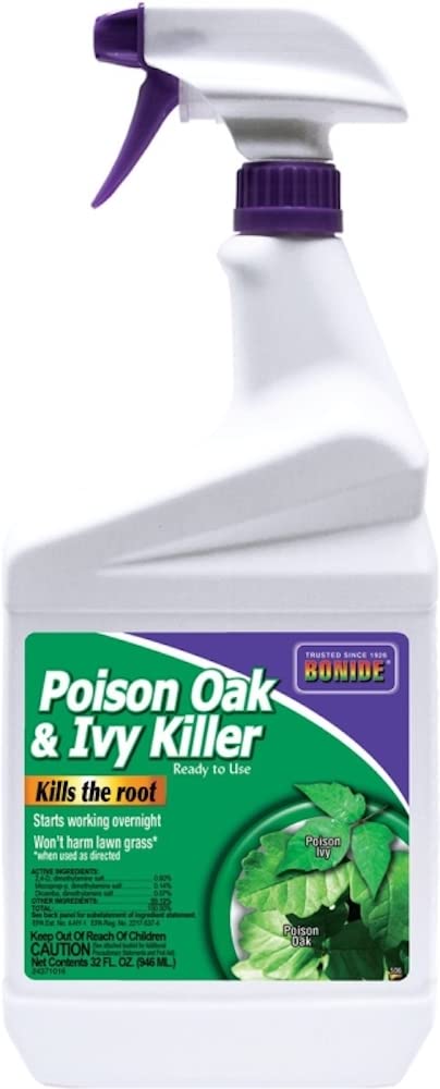 Bonide Poison Oak & Ivy Killer ready-to-use bottle sprays to control outdoor ivy and oak.