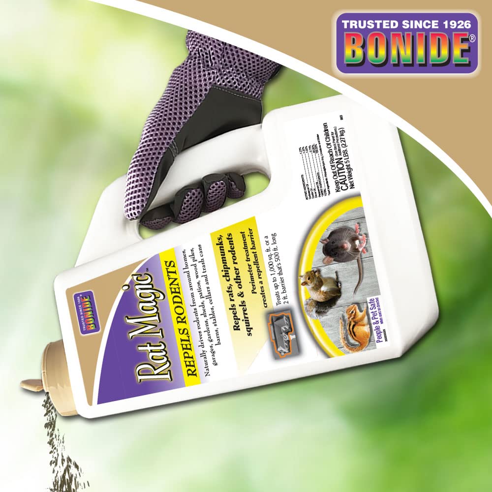 Bonide Rat Magic is safe around people and pets when used as directed.