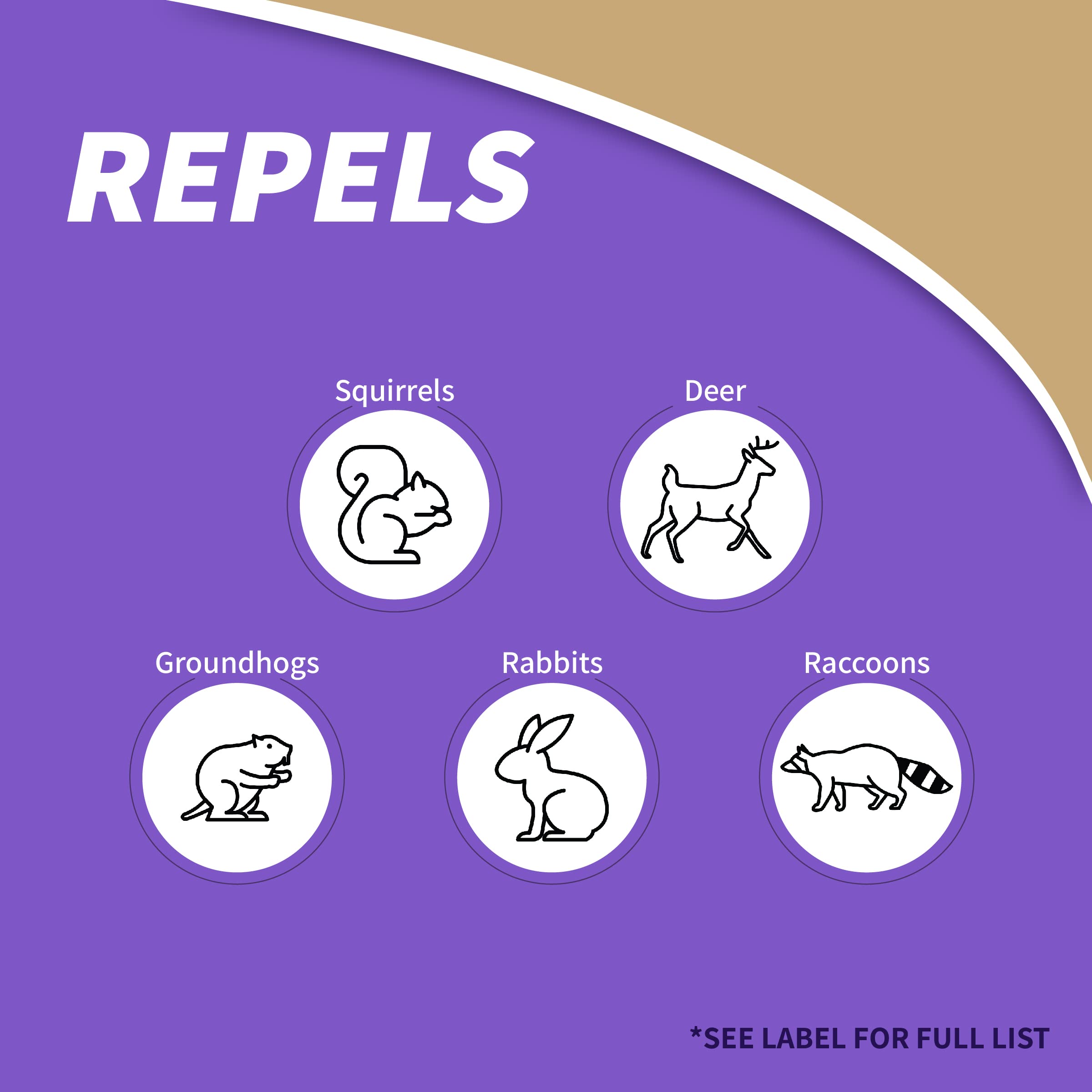 Bonide Repels-All granules applied around a garden bed to deter wildlife