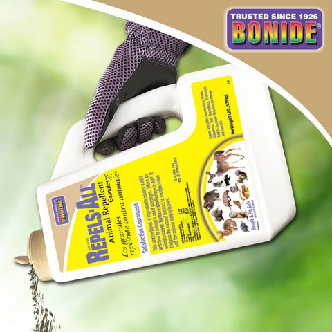 Bonide Repels-All near outdoor trash area to reduce scavenging