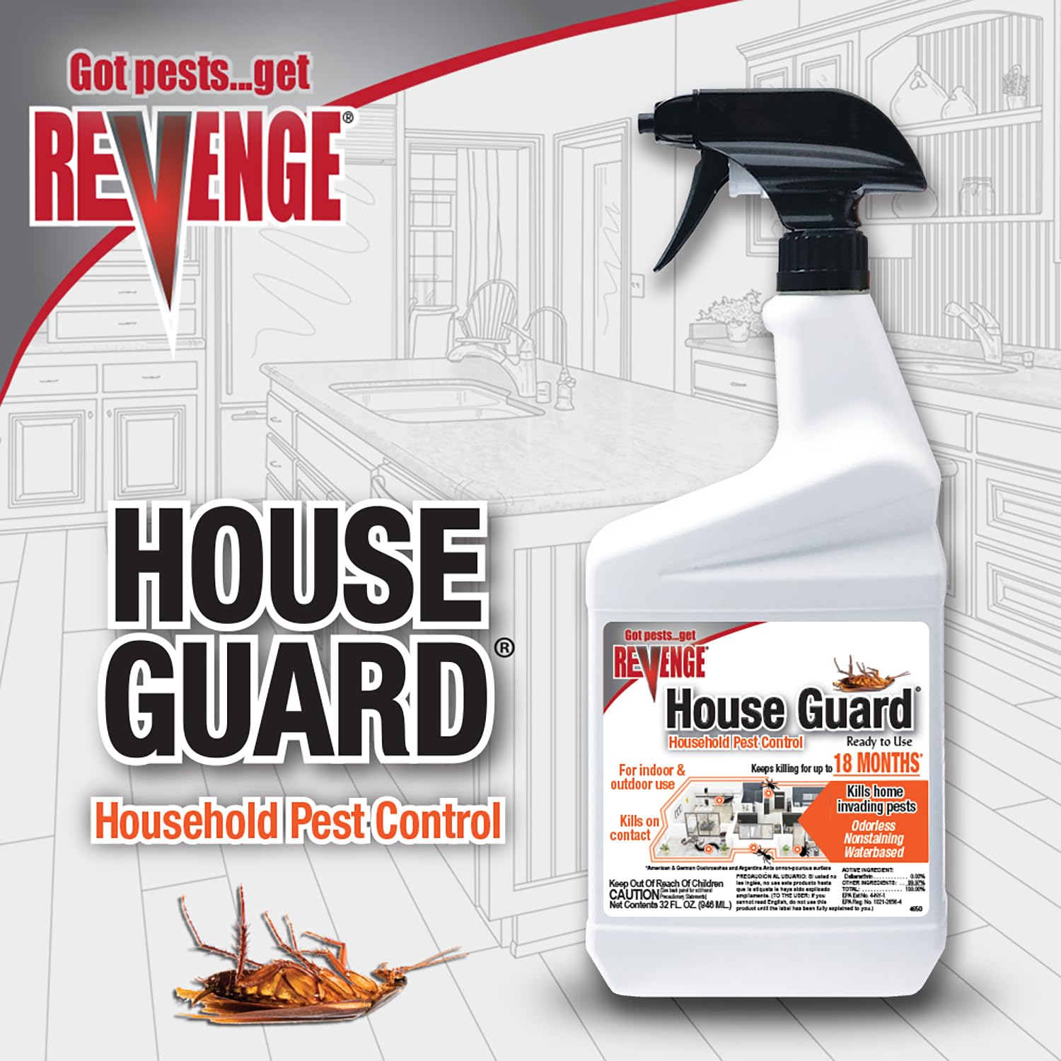 Bonide Revenge packaging highlights ready-to-use formula with odorless performance