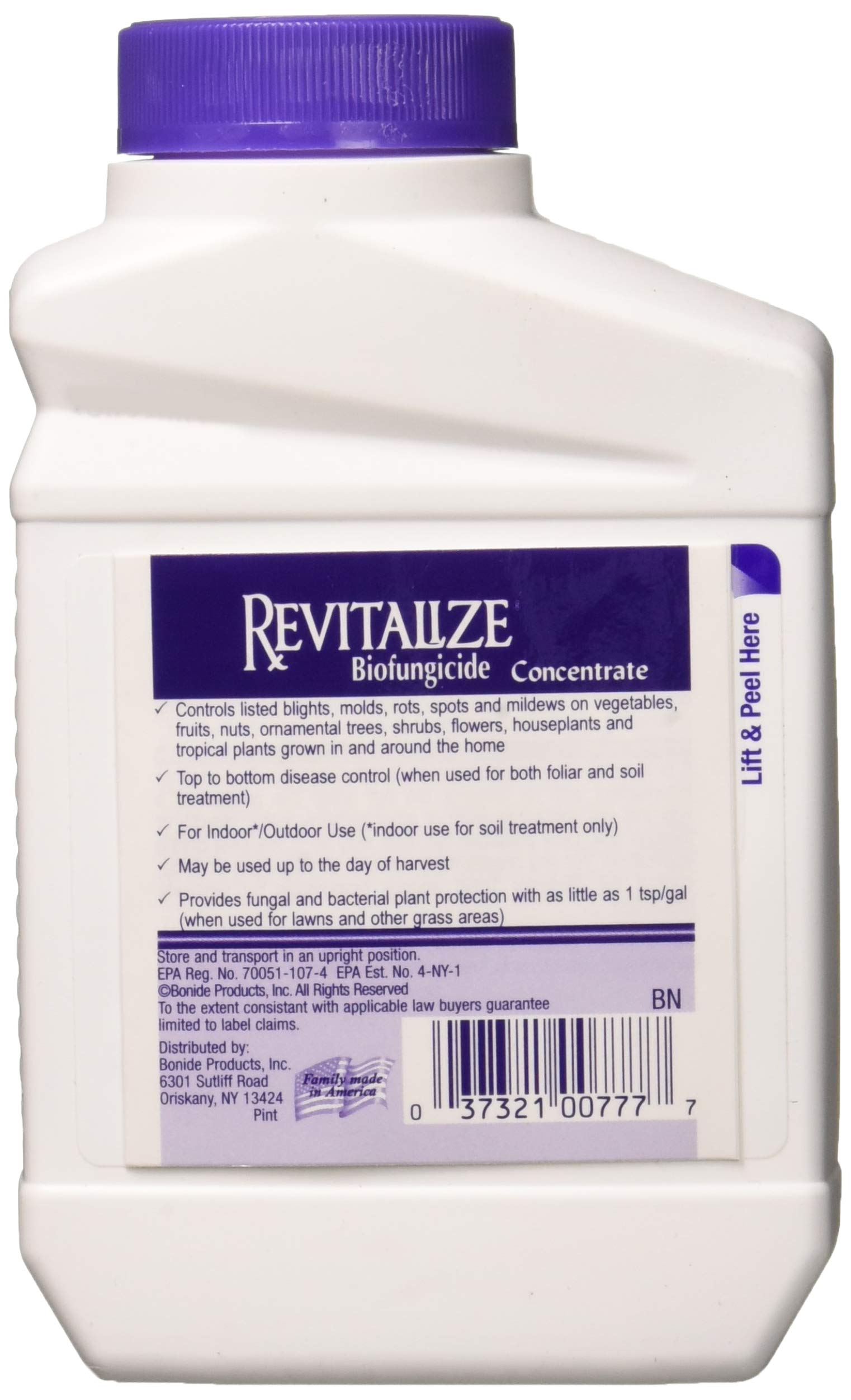 Bonide Revitalize Biofungicide ready-mix label with instructions for easy use