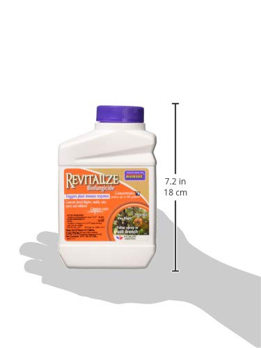 Bonide Revitalize Biofungicide being sprayed on plants to prevent blight
