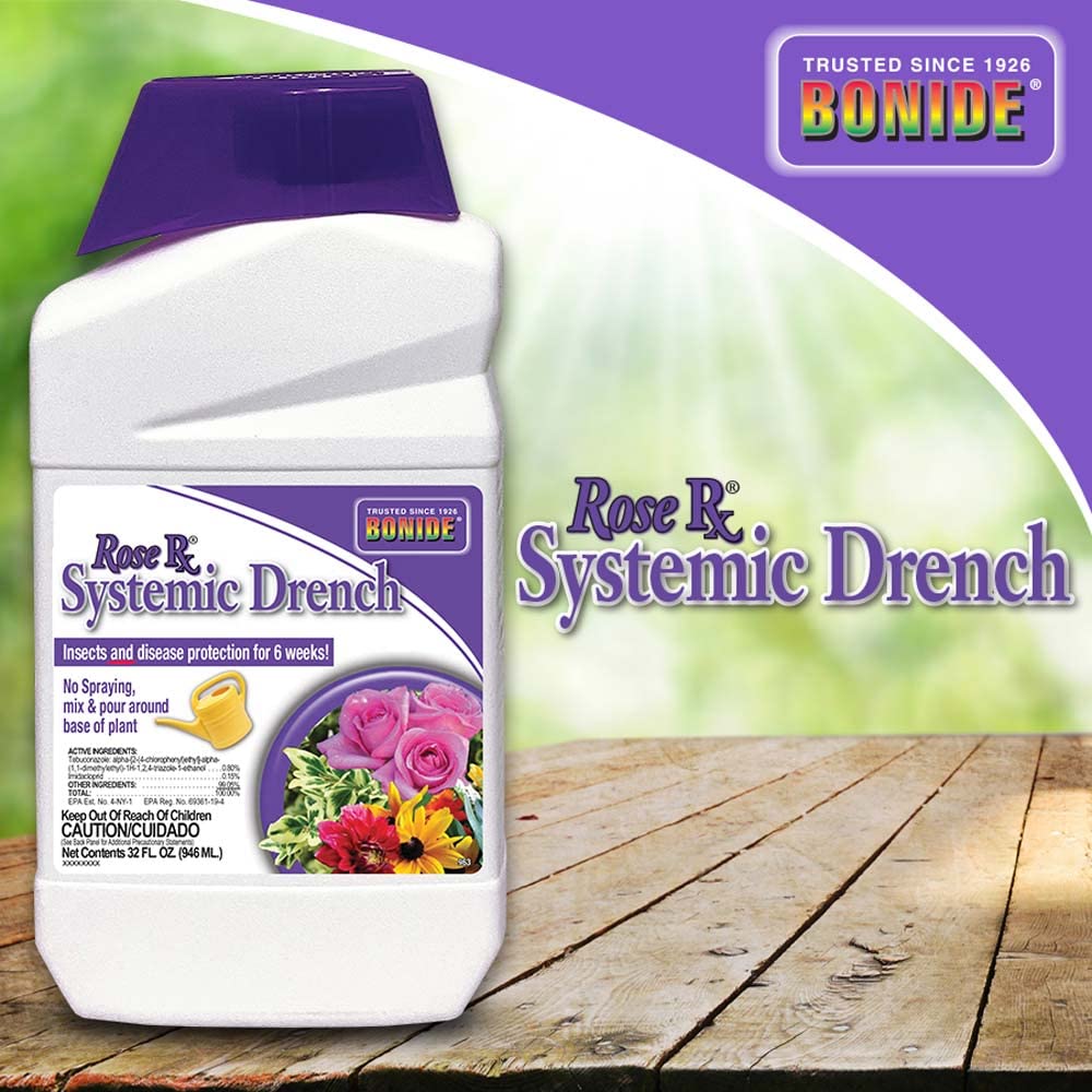 Bonide Rose Rx concentrate ready to mix for easy outdoor application